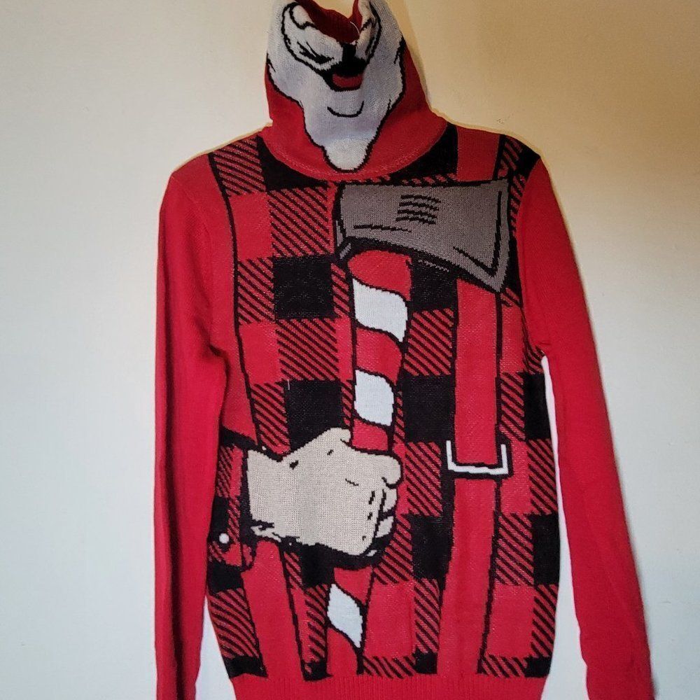 Hybrid Apparel Mens Red Holiday Ugly Christmas Turtleneck Pullover Sweater Small
